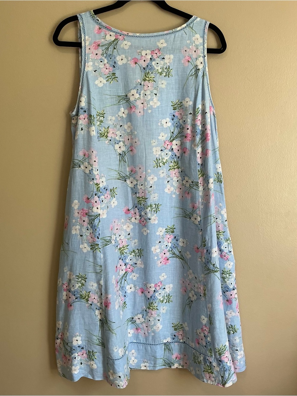 J. Jill Light Blue Floral Sleeveless Dress